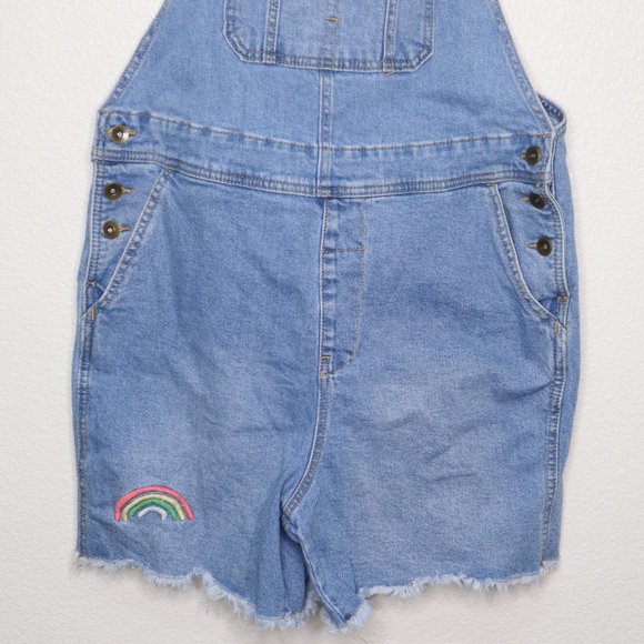 Target pride shortalls sz medium adult rainbow light wash pre-owned - Picture 8 of 13
